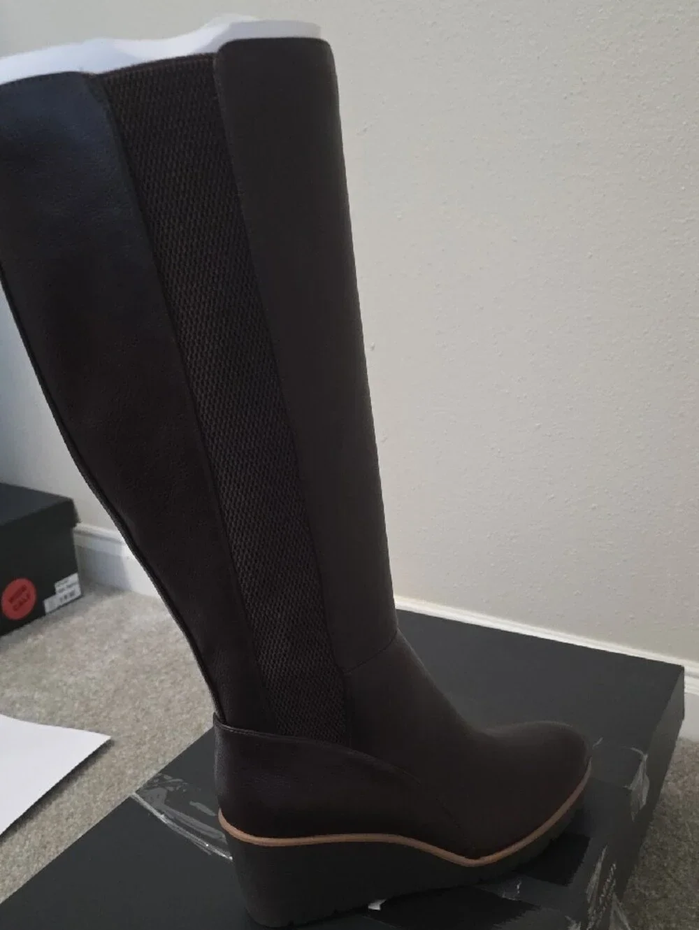 Naturalizer Women's Over-the-Knee Zip Wedge Boot - Dark Brown